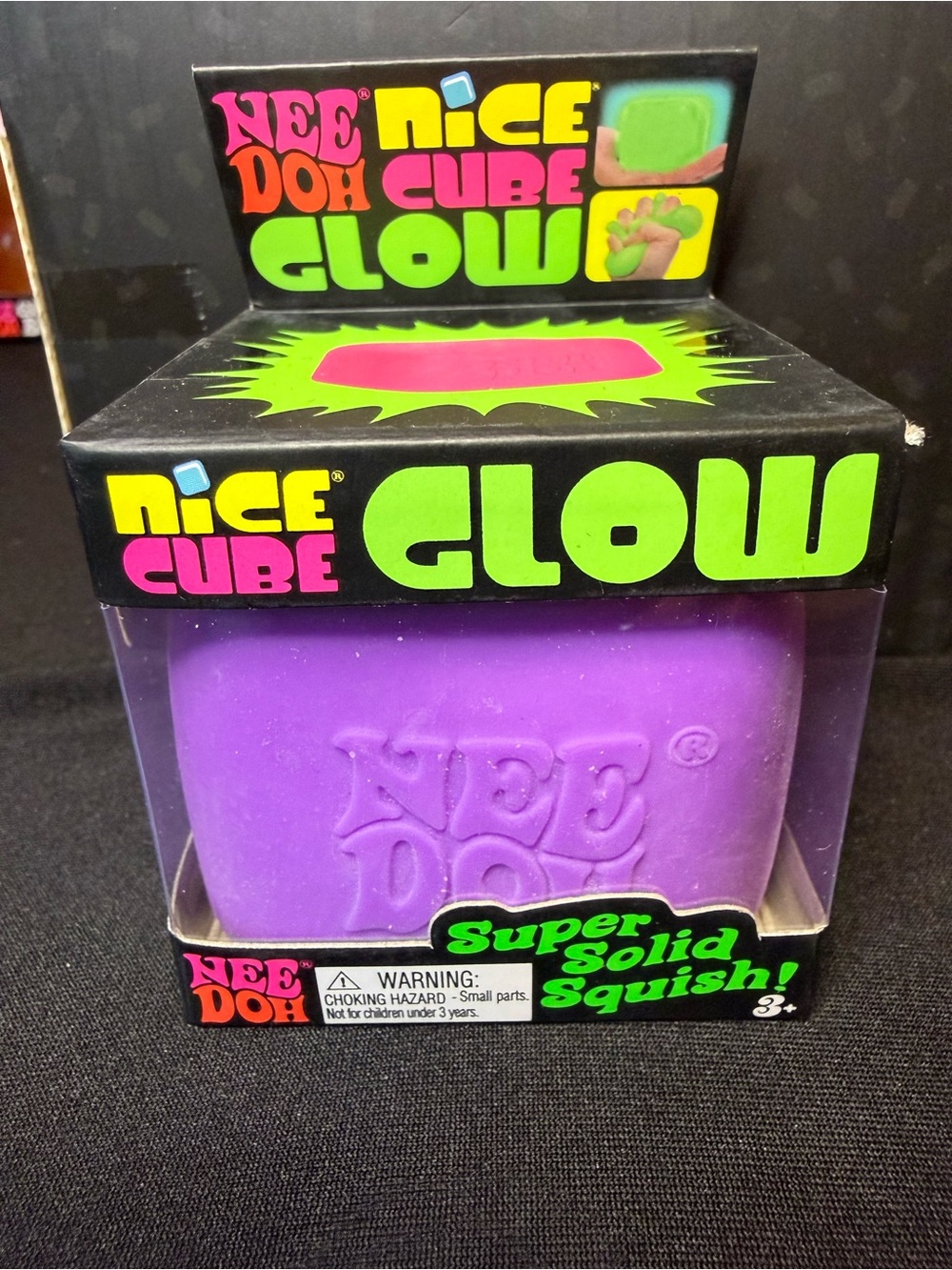 NeeDoh Nice Cube Glow Purple Kids Sensory cube